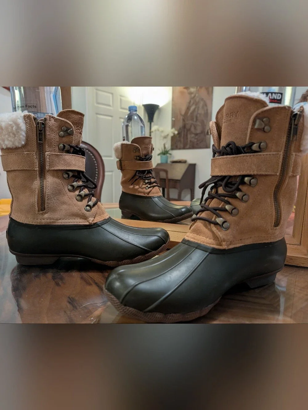 J.Crew Sperry Shearwater boots with buckle, Caramel, size 9, New Without Tags